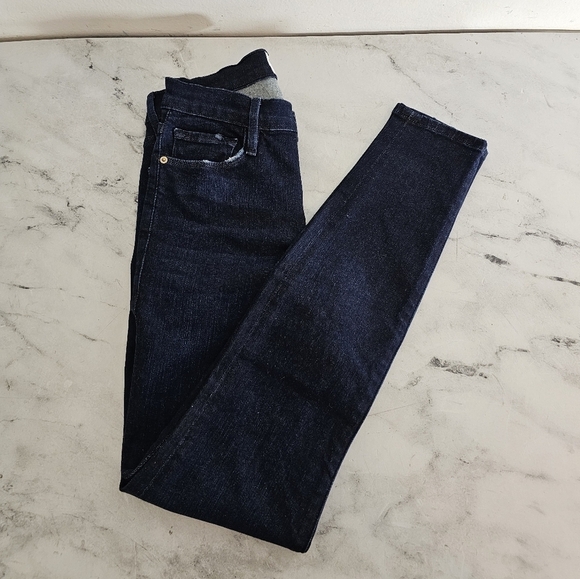 Frame Denim Le Skinny De Jeanne Crop Blue Jeans 25 Preowned - Picture 4 of 8